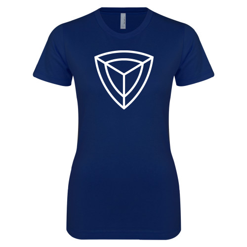 Next Level Womens Navy Boyfriend Tee-Safety Shield Alone