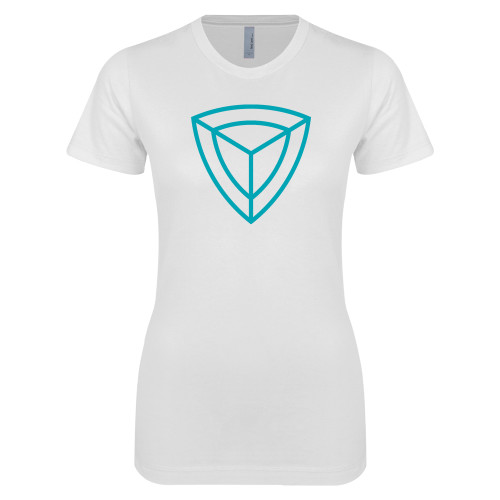 Next Level Womens White Boyfriend Tee-Safety Shield Alone