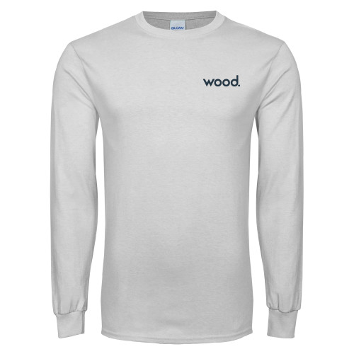 White Long Sleeve T Shirt-Primary Logo