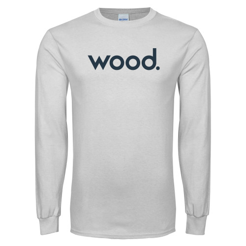 White Long Sleeve T Shirt-Primary Logo
