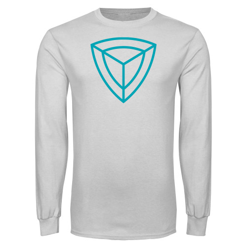 White Long Sleeve T Shirt-Safety Shield Alone