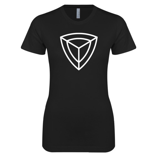 Next Level Womens Black Boyfriend Tee-Safety Shield Alone