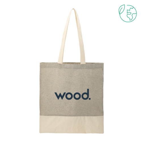 Split Recycled Grey Cotton Twill Convention Tote-Primary Logo