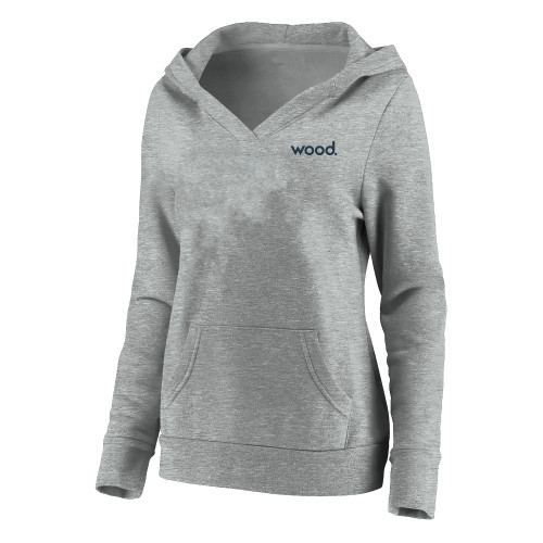 Womens Plus Heather Grey Hoodie-Primary Logo
