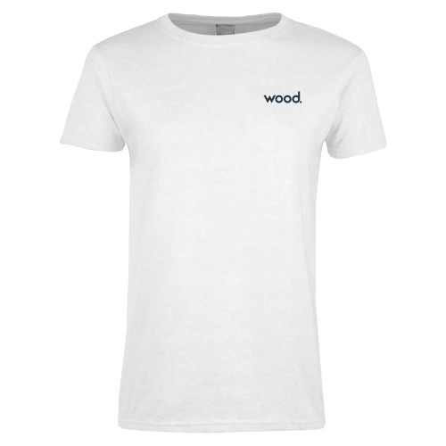 Womens White Short Sleeve Tee-Primary Logo