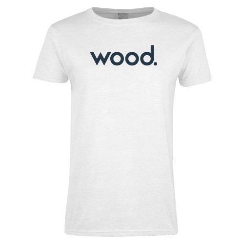 Womens White Short Sleeve Tee-Primary Logo