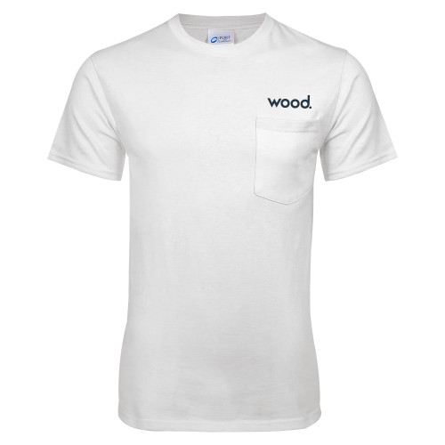 White T-Shirt w/Pocket-Primary Logo
