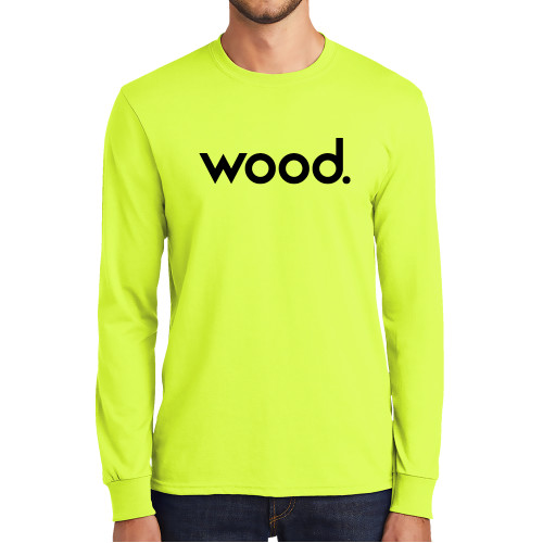 Safety Green Long Sleeve T Shirt-Primary Logo