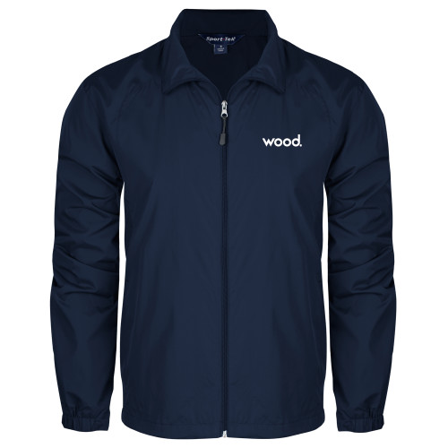 Navy Full Zip Wind Jacket-Primary Logo