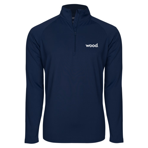 Sport Tek Navy Sport Wick Stretch 1/2 Zip Pullover-Primary Logo