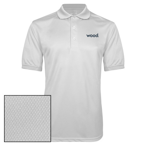 White Dry Mesh Polo-Primary Logo