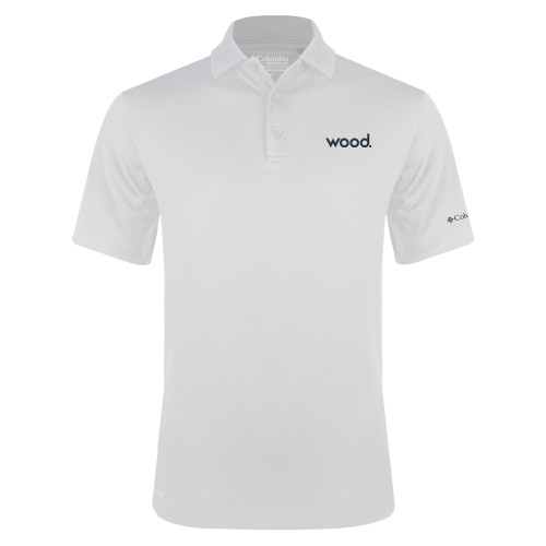 Columbia White Omni Wick Drive Polo-Primary Logo