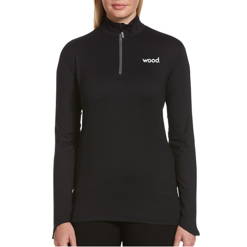 Callaway Womens Black 1/4 Zip Pullover-Primary Logo
