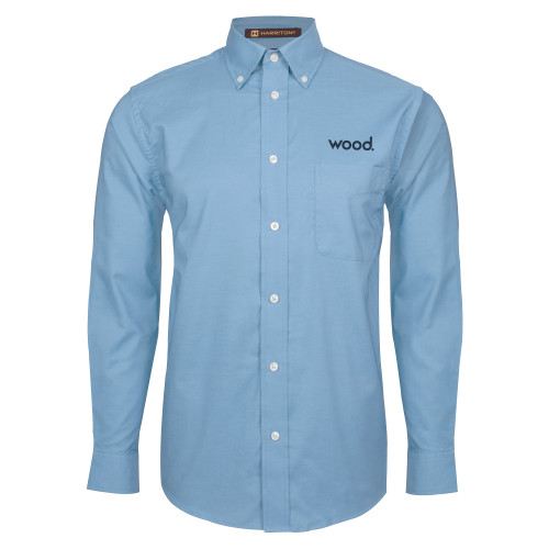 Light Blue Oxford Long Sleeve Shirt-Primary Logo
