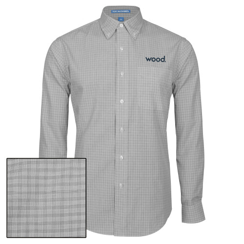 Charcoal Plaid Long Sleeve Button Down-Primary Logo