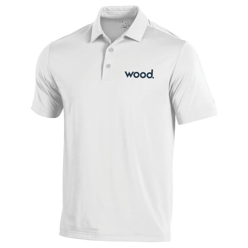 Under Armour White T2 Performance Polo-Primary Logo