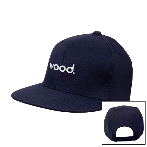 Navy Flat Bill Snapback Hat-Primary Logo