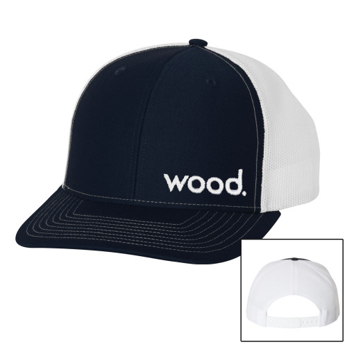 Richardson Navy/White Trucker Hat-Primary Logo Puff