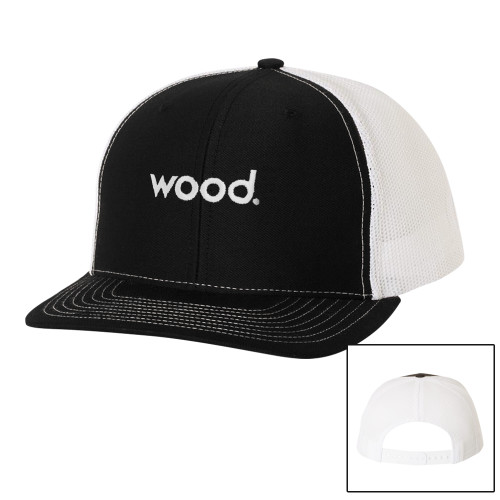 Richardson Black/White Trucker Hat-Primary Logo