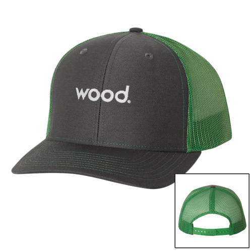 Richardson Charcoal/Kelly Trucker Hat-Primary Logo