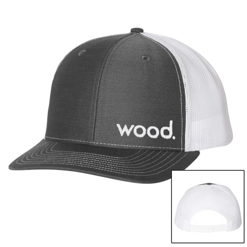 Richardson Charcoal/White Trucker Hat-Primary Logo Puff