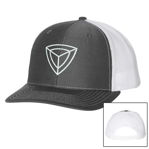 Richardson Charcoal/White Trucker Hat-Safety Shield Alone