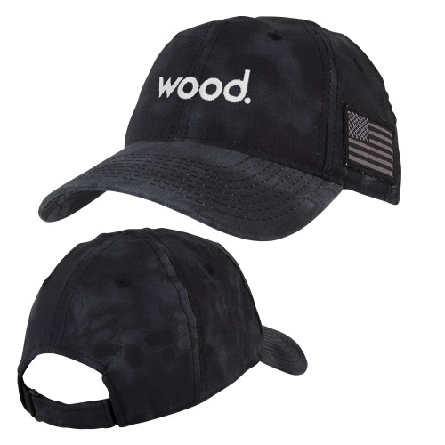 Kryptek Typhon Black Adjustable U.S. Flag Hat-Primary Logo