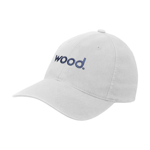 White Flexfit Structured Low Profile Hat-Primary Logo