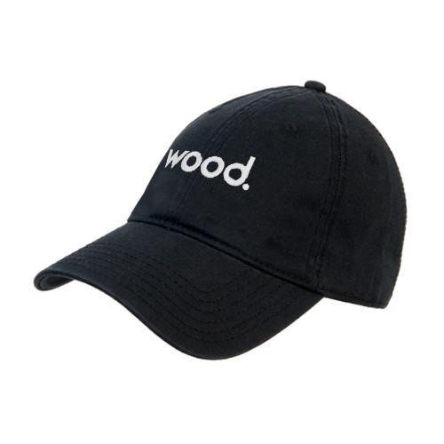 Black Unstructured Adjustable Low Profile Hat-Primary Logo