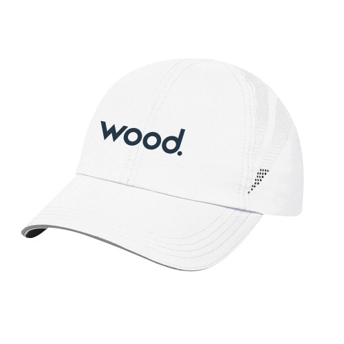 Womens White Performance Cap-Primary Logo