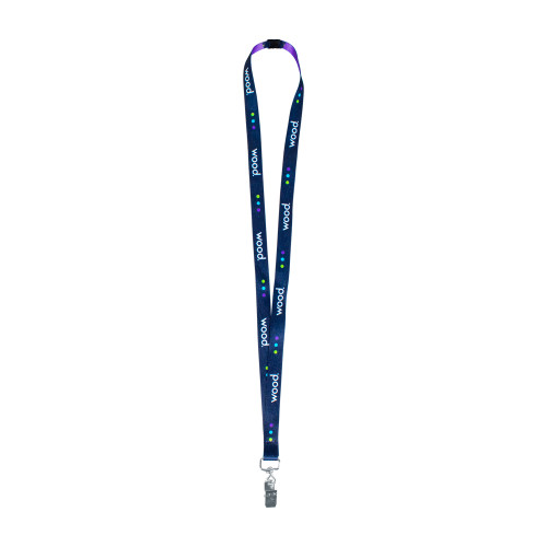 Wood Purple 5/8 Inch Digitally Sublimated Lanyard w/Bulldog Clip-