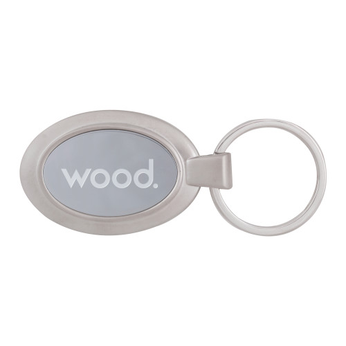 Dual Tone Mirrored Oval Key Holder-Primary Logo Engraved