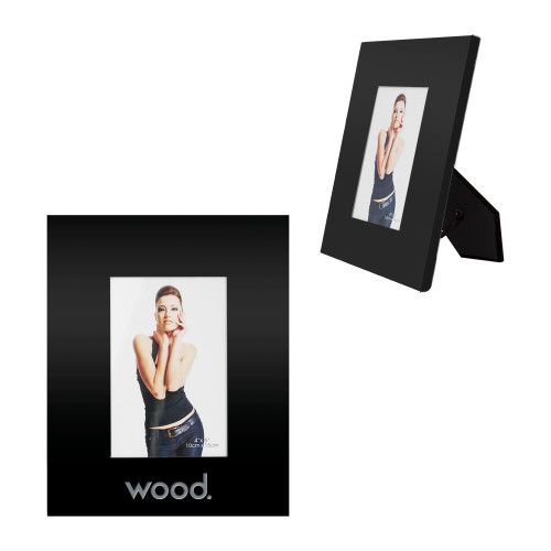 Black Metal 4 x 6 Photo Frame-Primary Logo Engraved