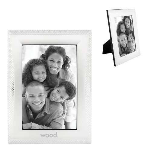 Satin Silver Metal Textured 4 x 6 Photo Frame-Primary Logo Engraved