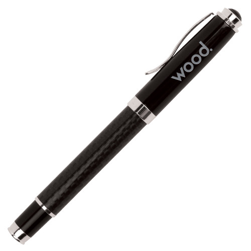 Luna Black Rollerball Pen-Primary Logo Engraved