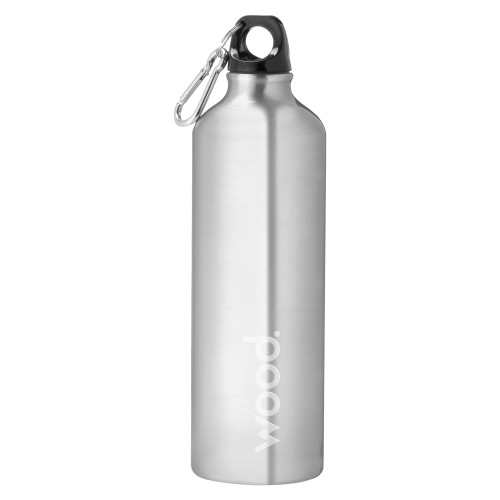 Venture Aluminum Silver Bike Bottle 26oz-Primary Logo Engraved