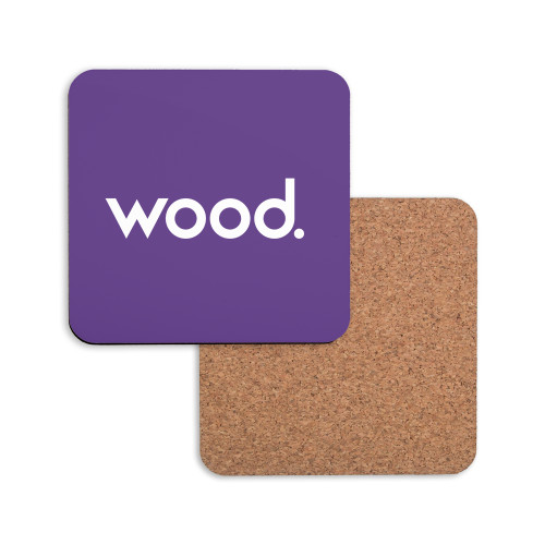 Hardboard Coaster w/Cork Backing-Primary Logo