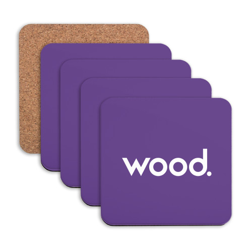Hardboard Coaster w/Cork Backing 4/set-Primary Logo
