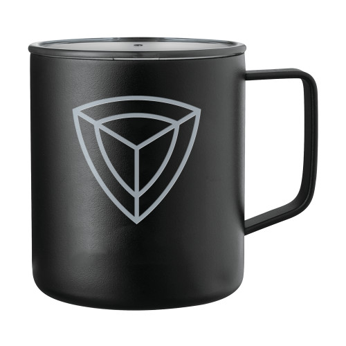 Rover Camp Vacuum Insulated Black Mug 14oz-Safety Shield Alone Engraved