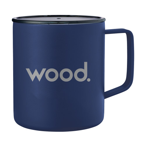 Rover Camp Vacuum Insulated Navy Mug 14oz-Primary Logo Engraved