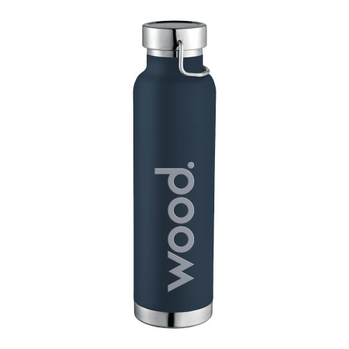 Thor Copper Vacuum Insulated Navy Bottle 22oz-Primary Logo Engraved