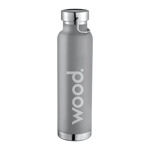Thor Copper Vacuum Insulated Grey Bottle 22oz-Primary Logo Engraved