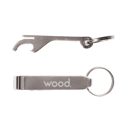 Aluminum Silver Bottle Opener-Primary Logo Engraved