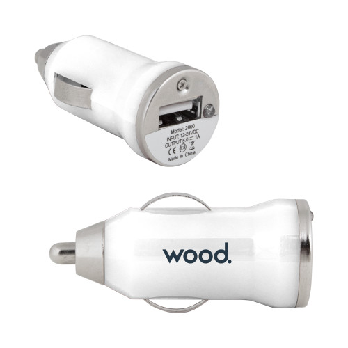 On the Go White Car Charger-Primary Logo