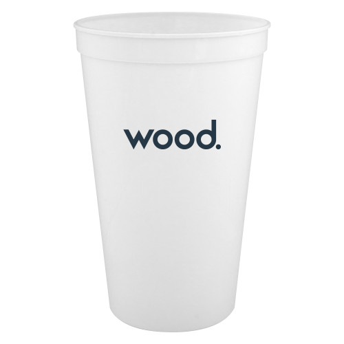 22 oz White Transparent Stadium Cup-Primary Logo