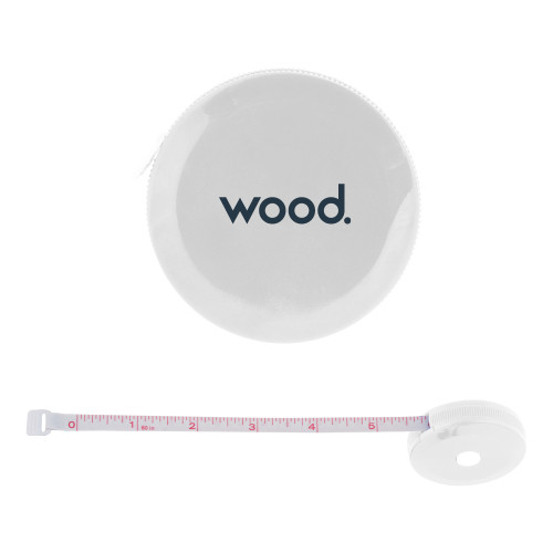 White Round Cloth 60 Inch Tape Measure-Primary Logo