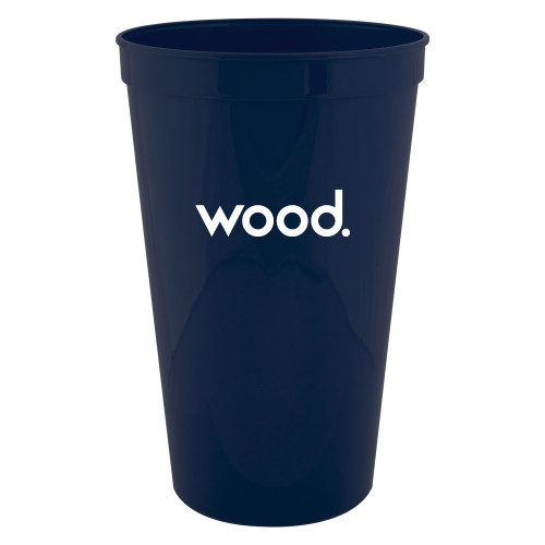 22 oz Navy Transparent Stadium Cup-Primary Logo