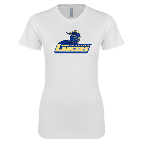  Next Level Womens White Boyfriend Tee - Primary Mark