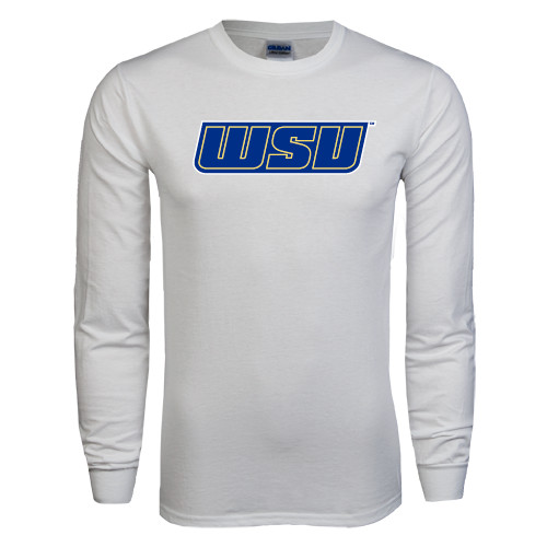  White Long Sleeve T Shirt - WSU