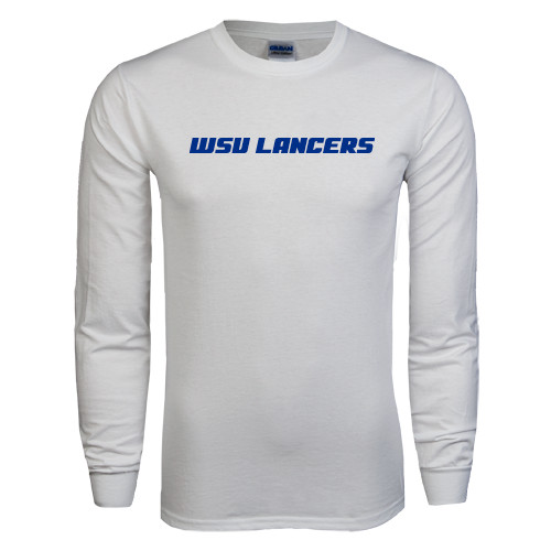  White Long Sleeve T Shirt - WSU Lancers